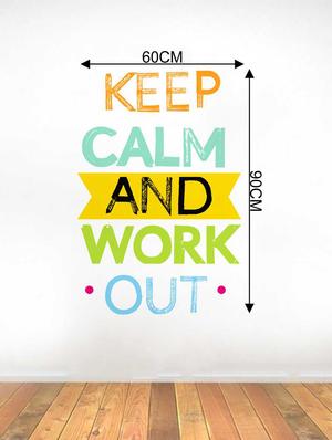 Rawpockets Wall Decals ' Keep Calm and Work Out Wall Decal Sticker ' Wall stickers (PVC Vinyl) Multicolour - 15733464 - Standard Image - 2