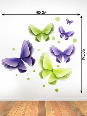 Rawpockets Wall Decals ' 3D Butterflies Wall Decal Sticker ' Wall stickers (PVC Vinyl) Multicolour - 15733470 - Standard Image - 2