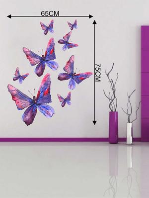 Rawpockets Wall Decals ' Bluish Butterfly' Wall Decal Sticker ' Wall stickers (PVC Vinyl) Multicolour - 15733471 - Standard Image - 2