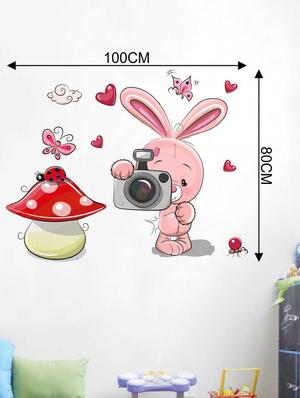 Rawpockets Wall Decals ' Rabbit and Camera' Wall Decal Sticker ' Wall stickers (PVC Vinyl) Multicolour - 15733476 - Standard Image - 2