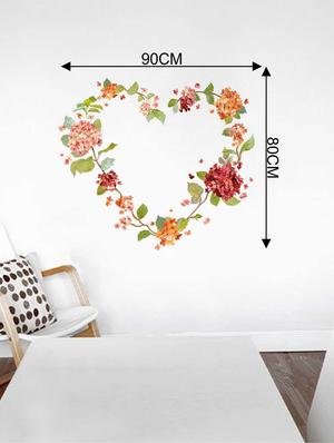 Rawpockets Wall Decals ' Heart-in Flower' Wall Decal Sticker ' Wall stickers (PVC Vinyl) Multicolour - 15733478 - Standard Image - 2