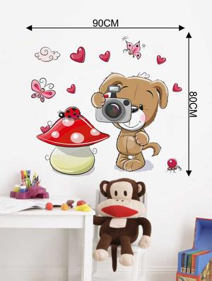 Rawpockets Wall Decals ' Dog and Camera' Wall Decal Sticker ' Wall stickers (PVC Vinyl) Multicolour - 15733479 - Standard Image - 2