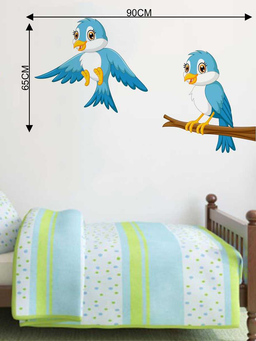 Rawpockets Wall Decals ' Bluish Birds' Wall Decal Sticker ' Wall stickers (PVC Vinyl) Multicolour - 15733482 - Zoom Image - 2