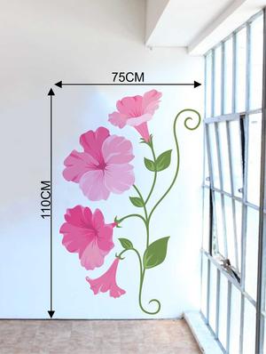 Rawpockets Wall Decals ' Pink Flower and Root' Wall Decal Sticker ' Wall stickers (PVC Vinyl) Multicolour - 15733486 - Standard Image - 2