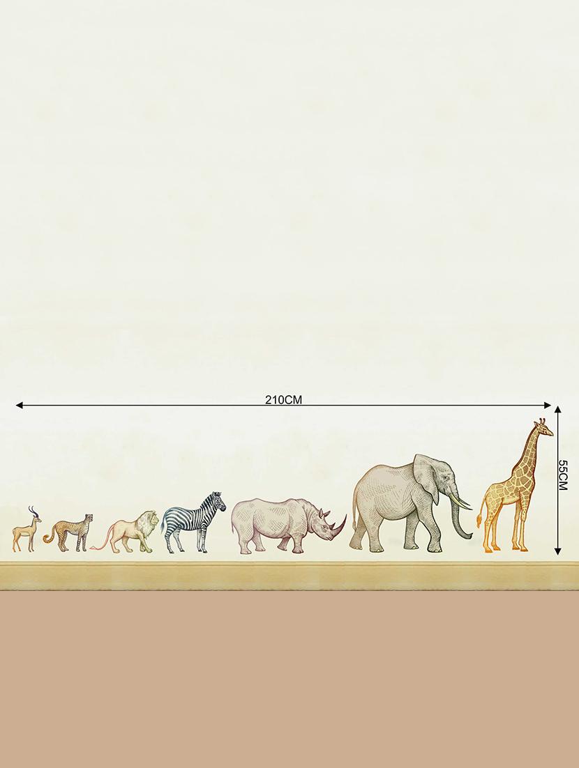 Rawpockets Wall Decals ' Jungle Wild Animals Family' Wall Decal Sticker ' Wall stickers (PVC Vinyl) Multicolour - 15733489 - Zoom Image - 2