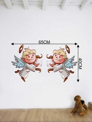 Rawpockets Wall Decals ' Baby Angels Pair ' Wall Decal Sticker ' Wall stickers (PVC Vinyl) Multicolour - 15733491 - Standard Image - 2