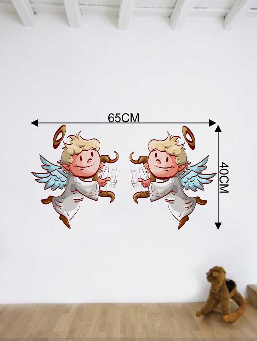 Rawpockets Wall Decals ' Baby Angels Pair ' Wall Decal Sticker ' Wall stickers (PVC Vinyl) Multicolour - 15733491 - Zoom Image - 2