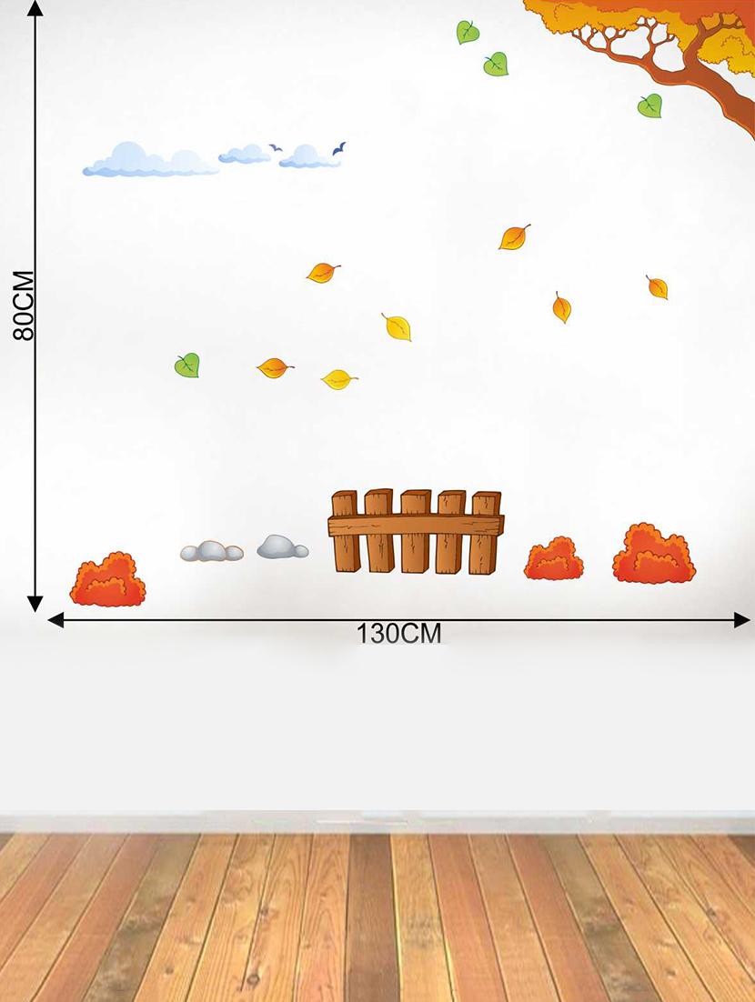 Rawpockets Wall Decals ' Autumn Leaves Falling Story' Wall Decal Sticker ' Wall stickers (PVC Vinyl) Multicolour - 15733493 - Zoom Image - 2