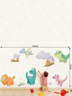Rawpockets Wall Decals ' Baby Dinosaurs Cartoon Story' Wall Decal Sticker ' Wall stickers (PVC Vinyl) Multicolour - 15733498 - Standard Image - 2