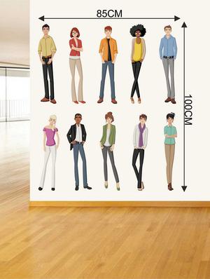 Rawpockets Wall Decals ' Different Ethnic People' Wall Decal Sticker ' Wall stickers (PVC Vinyl) Multicolour - 15733499 - Standard Image - 2
