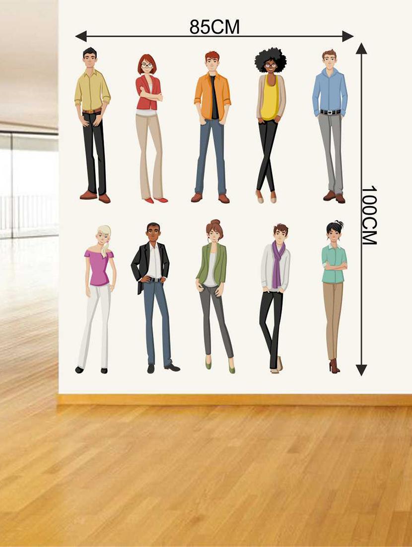Rawpockets Wall Decals ' Different Ethnic People' Wall Decal Sticker ' Wall stickers (PVC Vinyl) Multicolour - 15733499 - Zoom Image - 2