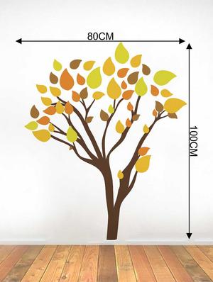 Rawpockets Wall Decals ' Yellowish Leaf Tree' Wall Decal Sticker ' Wall stickers (PVC Vinyl) Multicolour - 15733501 - Standard Image - 2