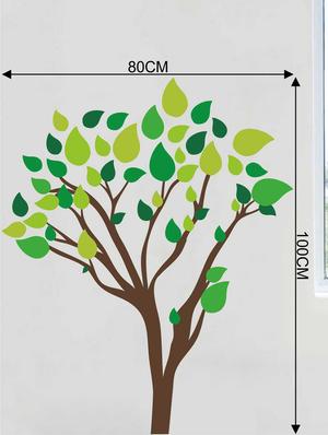 Rawpockets Wall Decals ' Greenish Leaf Tree' Wall Decal Sticker ' Wall stickers (PVC Vinyl) Multicolour - 15733502 - Standard Image - 2