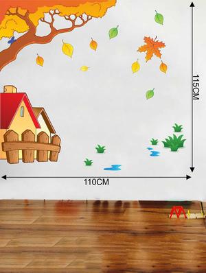 Rawpockets Wall Decals ' House and Tree Story' Wall Decal Sticker ' Wall stickers (PVC Vinyl) Multicolour - 15733503 - Standard Image - 2