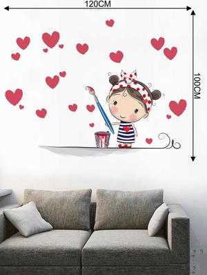 Rawpockets Wall Decals ' Baby Girl Love Painting' Wall Decal Sticker ' Wall stickers (PVC Vinyl) Multicolour - 15733506 - Standard Image - 2