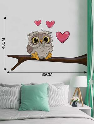 Rawpockets Wall Decals ' Owl Love' Wall Decal Sticker ' Wall stickers (PVC Vinyl) Multicolour - 15733511 - Standard Image - 2
