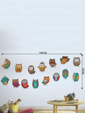 Rawpockets Wall Decals ' Decorative Owl Birds' Wall Decal Sticker ' Wall stickers (PVC Vinyl) Multicolour - 15733513 - Standard Image - 2