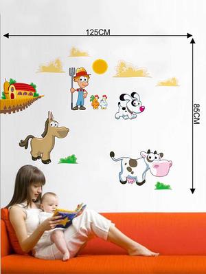 Rawpockets Wall Decals ' Farm Animals' Wall Decal Sticker ' Wall stickers (PVC Vinyl) Multicolour - 15733515 - Standard Image - 2