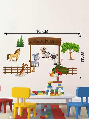 Rawpockets Wall Decals ' The Farm Story' Wall Decal Sticker ' Wall stickers (PVC Vinyl) Multicolour - 15733517 - Standard Image - 2