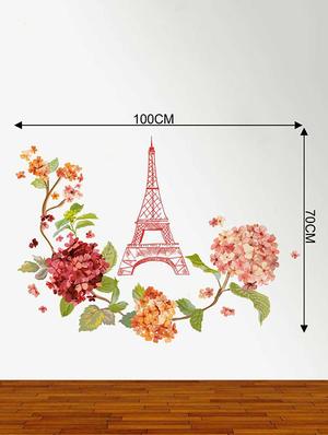 Rawpockets Wall Decals ' Eiffel Tower Story' Wall Decal Sticker ' Wall stickers (PVC Vinyl) Multicolour - 15733520 - Standard Image - 2