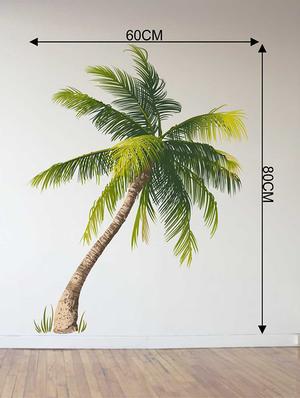 Rawpockets Wall Decals ' Single Coconut Tree' Wall Decal Sticker ' Wall stickers (PVC Vinyl) Multicolour - 15733522 - Standard Image - 2