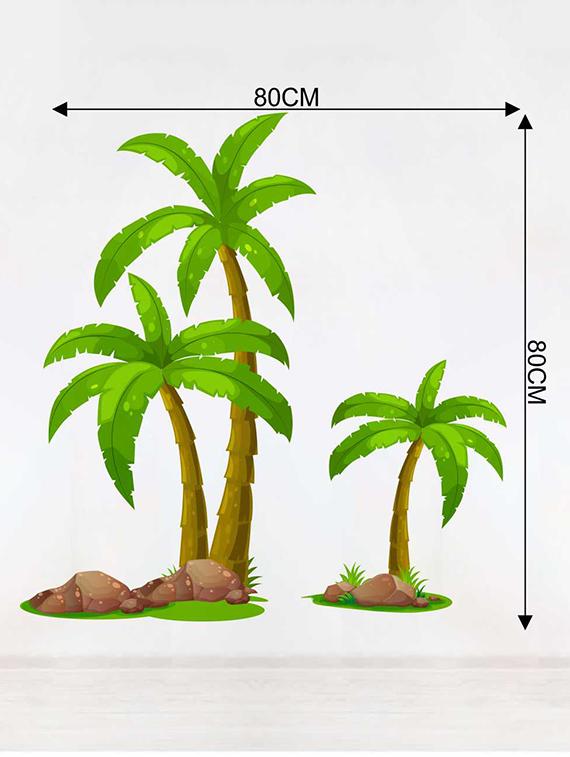 Rawpockets Wall Decals ' Palm Trees Story' Wall Decal Sticker ' Wall stickers (PVC Vinyl) Multicolour - 15733524 - Zoom Image - 2