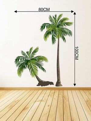 Rawpockets Wall Decals ' Pair Coconut Trees' Wall Decal Sticker ' Wall stickers (PVC Vinyl) Multicolour - 15733525 - Standard Image - 2
