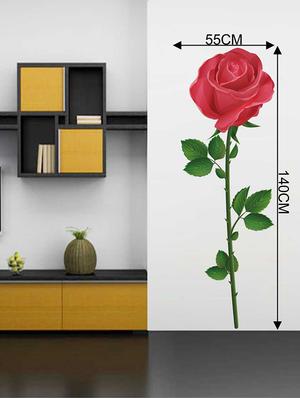 Rawpockets Wall Decals ' The Red Rose ' Wall Decal Sticker ' Wall stickers (PVC Vinyl) Multicolour - 15733527 - Standard Image - 2