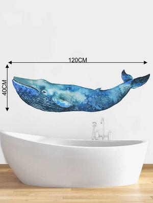 Rawpockets Wall Decals ' A Giant Blue Whale' Wall Decal Sticker ' Wall stickers (PVC Vinyl) Multicolour - 15733530 - Standard Image - 2