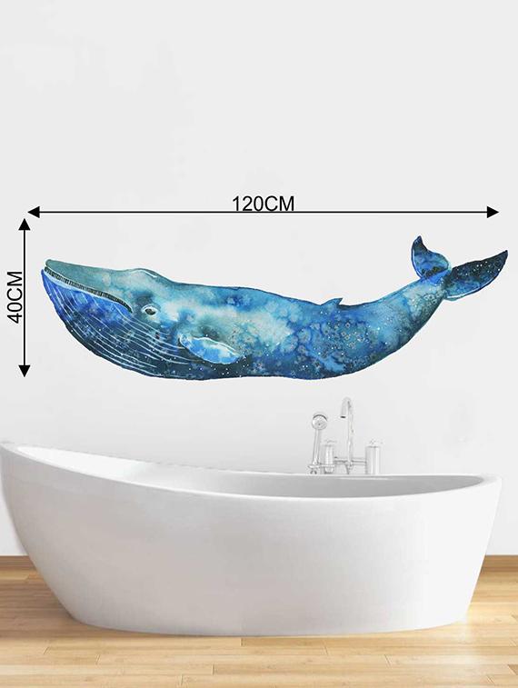 Rawpockets Wall Decals ' A Giant Blue Whale' Wall Decal Sticker ' Wall stickers (PVC Vinyl) Multicolour - 15733530 - Zoom Image - 2