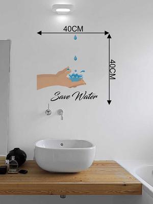 Rawpockets Wall Decals ' Save Water ' Wall stickers (PVC Vinyl) Multicolour - 15733558 - Standard Image - 2