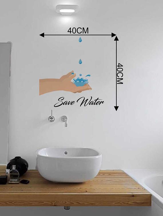 Rawpockets Wall Decals ' Save Water ' Wall stickers (PVC Vinyl) Multicolour - 15733558 - Zoom Image - 2