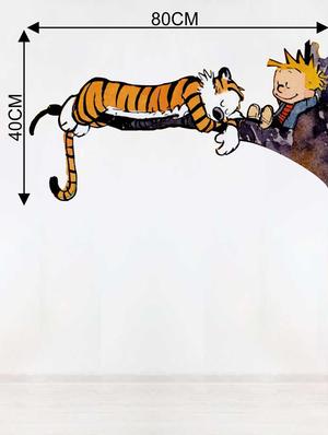Rawpockets Wall Decals ' Calvin and Hobbes Cartoon ' Wall stickers (PVC Vinyl) Multicolour - 15733560 - Standard Image - 2