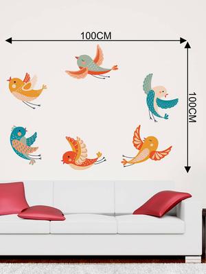 Rawpockets Wall Decals ' Cute Birds Combo ' Wall stickers (PVC Vinyl) Multicolour - 15733569 - Standard Image - 2