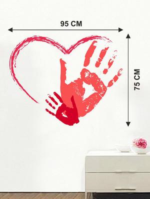 Rawpockets Wall Decals ' Red Heart-In Wall Sticker ' Wall stickers (PVC Vinyl) Multicolour - 15733577 - Standard Image - 2