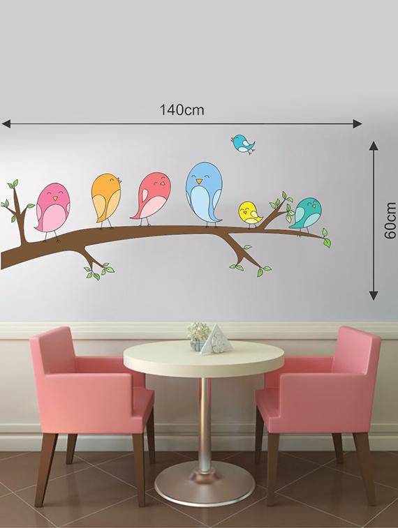 Rawpockets Wall Decals ' Colorful Birds Wall Sticker ' Wall stickers (PVC Vinyl) Multicolour - 15733580 - Zoom Image - 2