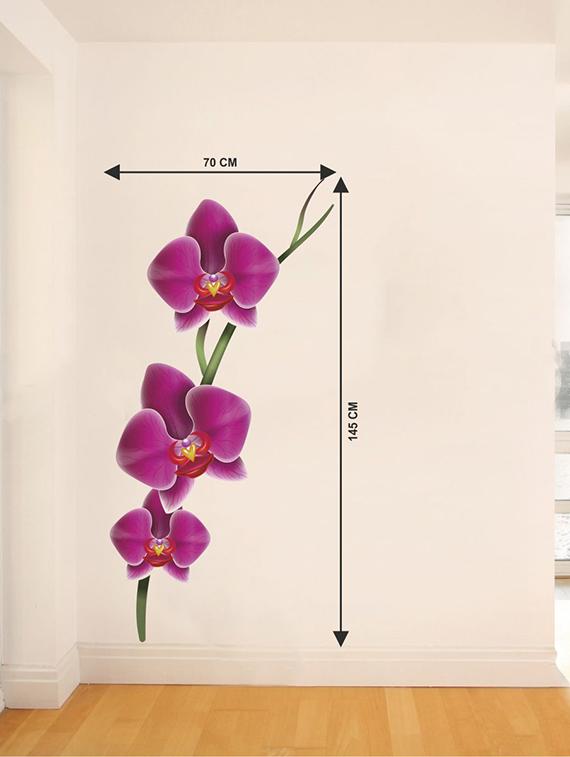 Rawpockets Wall Decals ' Purple Flower Decorative Sticker ' Wall stickers (PVC Vinyl) Multicolour - 15733583 - Zoom Image - 2