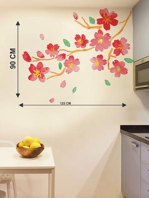 Rawpockets Wall Decals ' Natural Flowers Wall Sticker ' Wall stickers (PVC Vinyl) Multicolour - 15733586 - Standard Image - 2