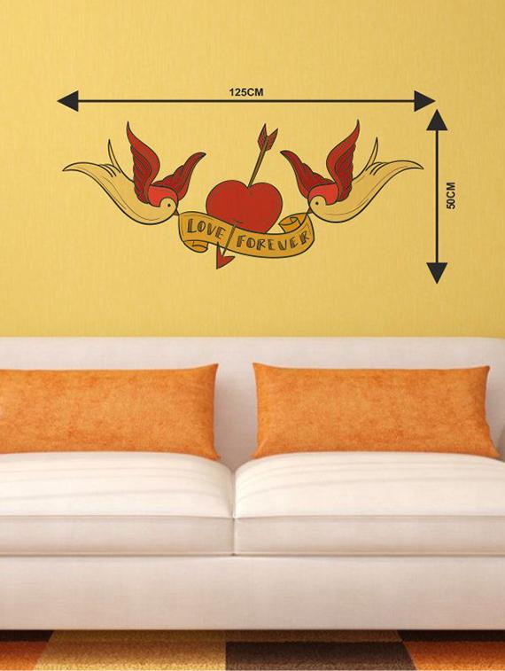 Rawpockets Wall Decals ' Birds n Lover Forever ' Wall stickers (PVC Vinyl) Multicolour - 15733589 - Zoom Image - 2