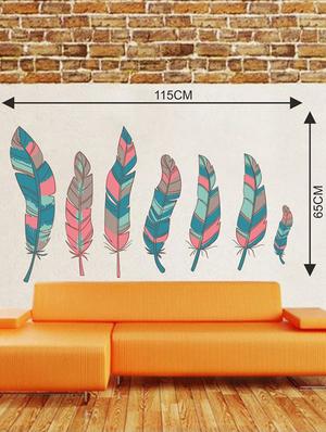 Rawpockets Wall Decals ' Colorful Feathers Wall Sticker ' Wall stickers (PVC Vinyl) Multicolour - 15733590 - Standard Image - 2