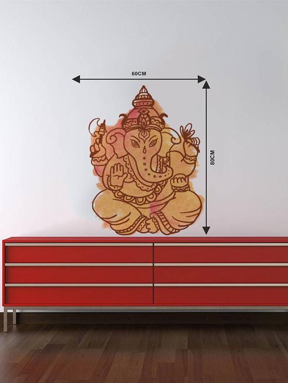 Rawpockets Wall Decals ' Ganapathi Bapa Wall Sticker ' Wall stickers (PVC Vinyl) Multicolour - 15733593 - Zoom Image - 2