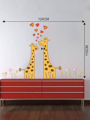 Rawpockets Wall Decals ' Giraffe Love Wall Sticker ' Wall stickers (PVC Vinyl) Multicolour - 15733600 - Standard Image - 2