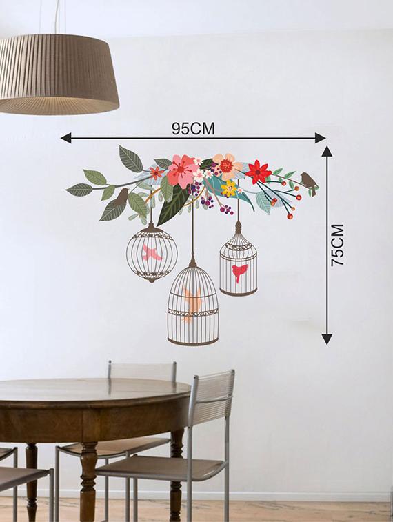 Rawpockets Wall Decals ' Bird Cage Wall Sticker ' Wall stickers (PVC Vinyl) Multicolour - 15733607 - Zoom Image - 2