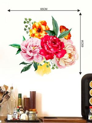 Rawpockets Wall Decals ' Multi Flower Wall Sticker ' Wall stickers (PVC Vinyl) Multicolour - 15733608 - Standard Image - 2