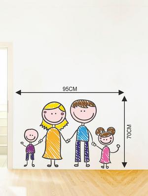 Rawpockets Wall Decals ' Crayon Family Wall Sticker ' Wall stickers (PVC Vinyl) Multicolour - 15733609 - Standard Image - 2