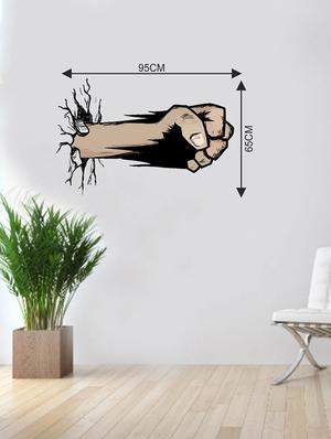 Rawpockets Wall Decals ' Crack Wall Punch Wall Sticker ' Wall stickers (PVC Vinyl) Multicolour - 15733610 - Standard Image - 2