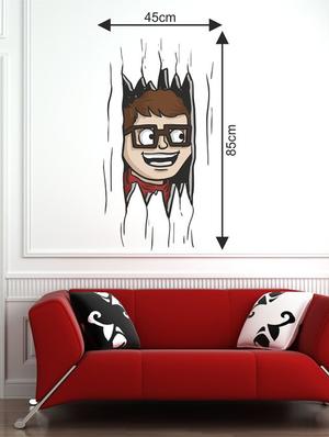 Rawpockets Wall Decals ' Crack Door Face Wall Sticker ' Wall stickers (PVC Vinyl) Multicolour - 15733613 - Standard Image - 2