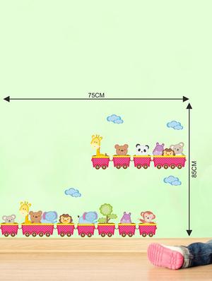 Rawpockets Wall Decals ' Toy Train Wall Sticker ' Wall stickers (PVC Vinyl) Multicolour - 15733617 - Standard Image - 2