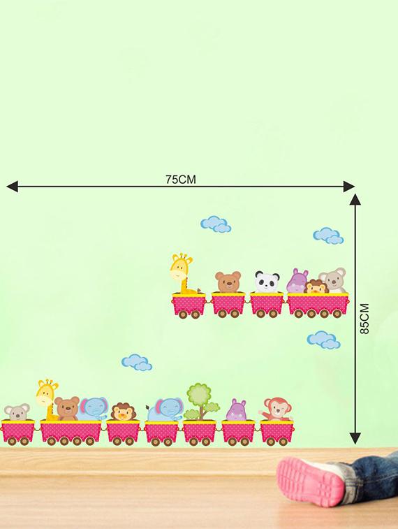 Rawpockets Wall Decals ' Toy Train Wall Sticker ' Wall stickers (PVC Vinyl) Multicolour - 15733617 - Zoom Image - 2