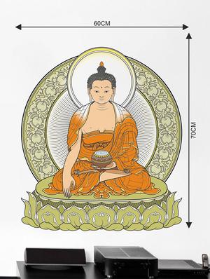 Rawpockets Wall Decals ' Buddha Wall Sticker ' Wall stickers (PVC Vinyl) Multicolour - 15733619 - Standard Image - 2